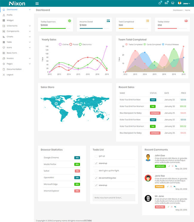 Bootstrap后台系统界面